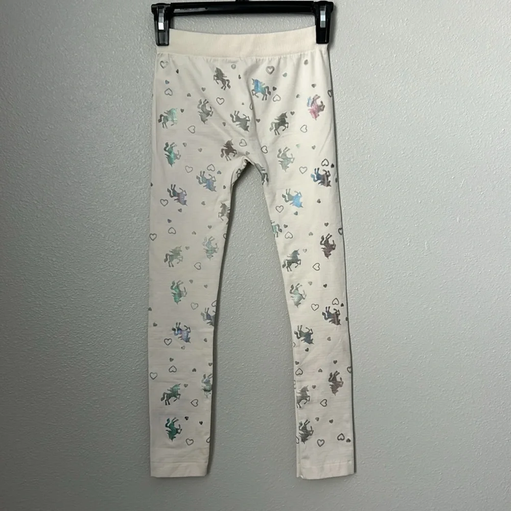 Cute leggings with unicorn and heart print